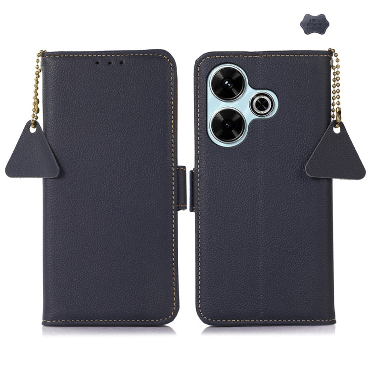 Side-Magnetic TJ Genuine Leather RFID Phone Case