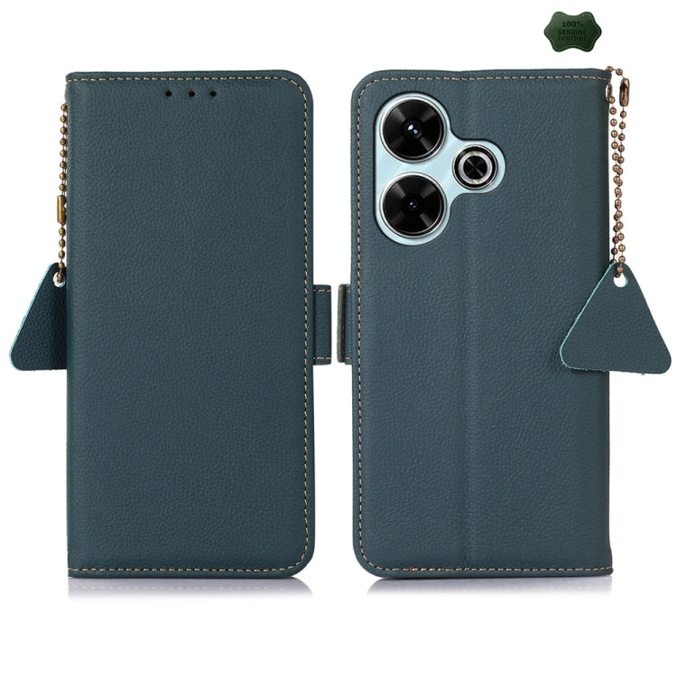 Side-Magnetic TJ Genuine Leather RFID Phone Case