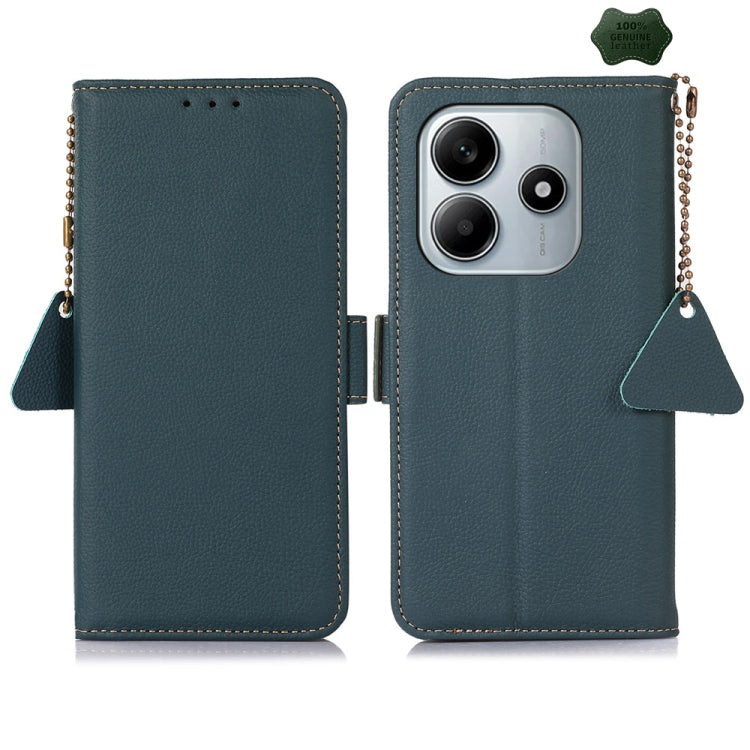Side-Magnetic TJ Genuine Leather RFID Phone Case