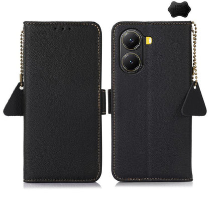 Side-Magnetic TJ Genuine Leather RFID Phone Case