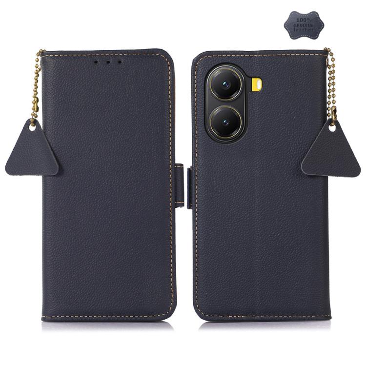 Side-Magnetic TJ Genuine Leather RFID Phone Case