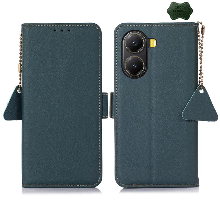 Side-Magnetic TJ Genuine Leather RFID Phone Case