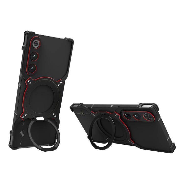 Mechanical Arm Borderless MagSafe Holder Metal Phone Case, For ZTE nubia Red Magic 11 Pro / 11 Pro+, For ZTE nubia Red Magic 10 Air, For ZTE nubia Red Magic 10 Pro / 10 Pro+, For ZTE nubia Z60 Ultra Leading, For ZTE nubia Z60 Ultra