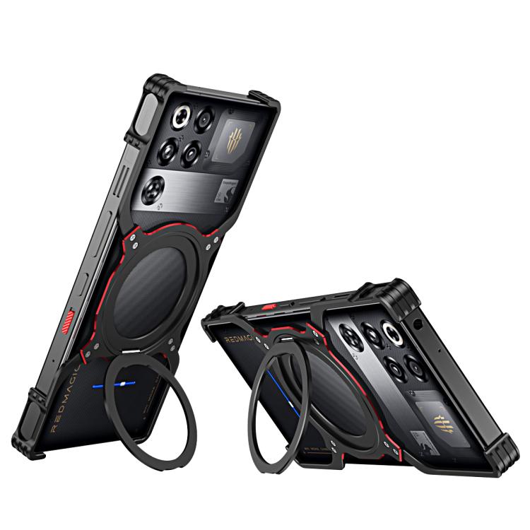 Mechanical Arm Borderless MagSafe Holder Metal Phone Case, For ZTE nubia Red Magic 11 Pro / 11 Pro+, For ZTE nubia Red Magic 10 Air, For ZTE nubia Red Magic 10 Pro / 10 Pro+, For ZTE nubia Z60 Ultra Leading, For ZTE nubia Z60 Ultra