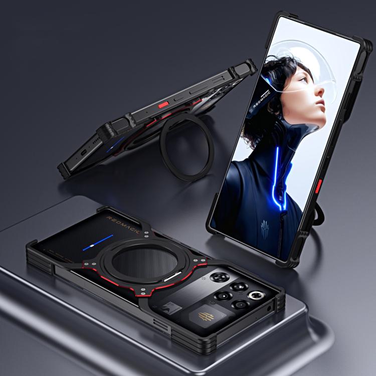 Mechanical Arm Borderless MagSafe Holder Metal Phone Case, For ZTE nubia Red Magic 9S Pro / 9S Pro+, For ZTE nubia Red Magic 9 Pro / 9 Pro+
