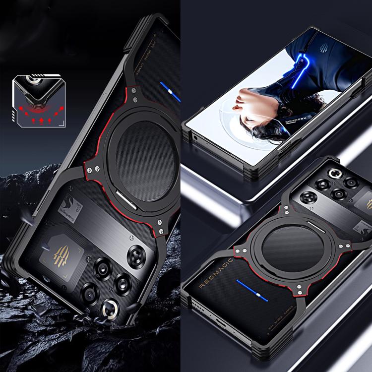 Mechanical Arm Borderless MagSafe Holder Metal Phone Case, For ZTE nubia Red Magic 9S Pro / 9S Pro+, For ZTE nubia Red Magic 9 Pro / 9 Pro+