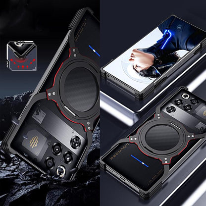 Mechanical Arm Borderless MagSafe Holder Metal Phone Case, For ZTE nubia Red Magic 9S Pro / 9S Pro+, For ZTE nubia Red Magic 9 Pro / 9 Pro+