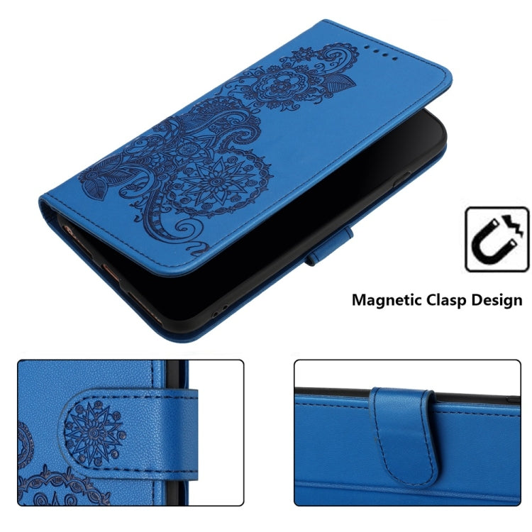 Datura Flower Embossed Flip Leather Phone Case