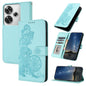 Datura Flower Embossed Flip Leather Phone Case, For Redmi Turbo 3 / Poco F6, For Redmi Note 13R Pro / Poco X6 Neo, For Redmi Note 12 Turbo / Poco F5