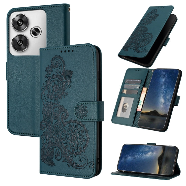 Datura Flower Embossed Flip Leather Phone Case