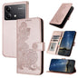 Datura Flower Embossed Flip Leather Phone Case, For Redmi Turbo 3 / Poco F6, For Redmi Note 13R Pro / Poco X6 Neo, For Redmi Note 12 Turbo / Poco F5