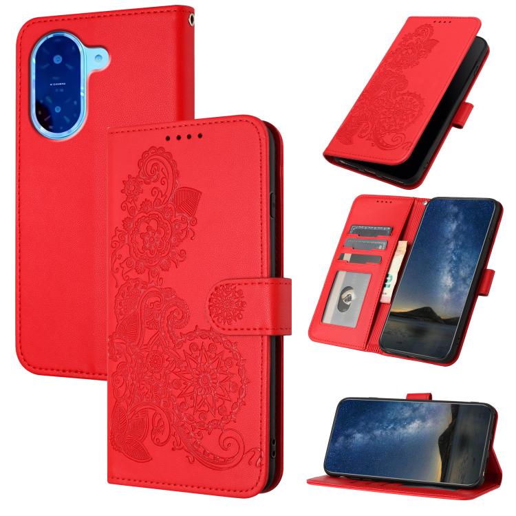 Datura Flower Embossed Flip Leather Phone Case, For Redmi 15 5G / 4G EU 171mm, For Redmi Turbo 4 Pro / Xiaomi Poco F7, For Redmi A5 4G 171.7mm / Xiaomi Poco C71
