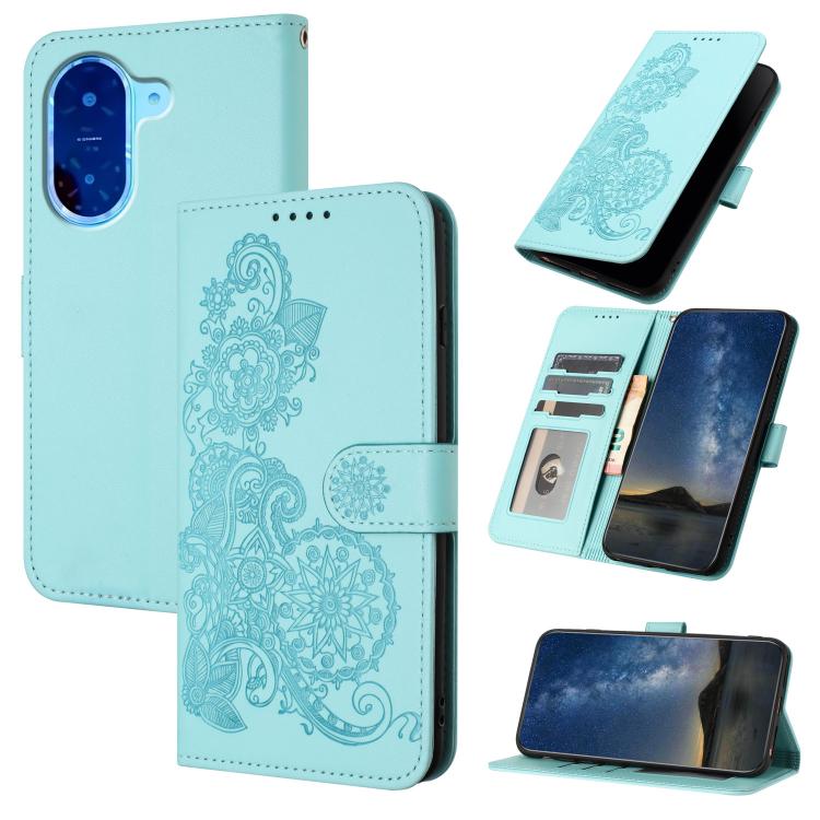 Datura Flower Embossed Flip Leather Phone Case, For Redmi 15 5G / 4G EU 171mm, For Redmi Turbo 4 Pro / Xiaomi Poco F7, For Redmi A5 4G 171.7mm / Xiaomi Poco C71