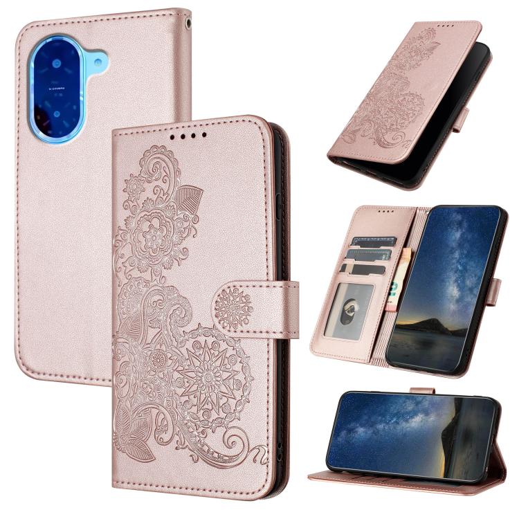 Datura Flower Embossed Flip Leather Phone Case, For Redmi 15 5G / 4G EU 171mm, For Redmi Turbo 4 Pro / Xiaomi Poco F7, For Redmi A5 4G 171.7mm / Xiaomi Poco C71
