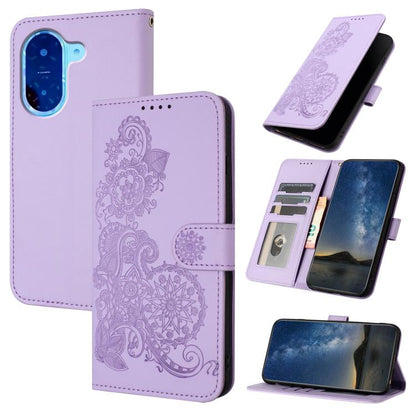 Datura Flower Embossed Flip Leather Phone Case, For Redmi 15 5G / 4G EU 171mm, For Redmi Turbo 4 Pro / Xiaomi Poco F7, For Redmi A5 4G 171.7mm / Xiaomi Poco C71