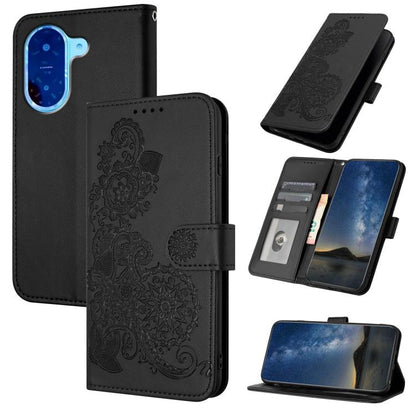 Datura Flower Embossed Flip Leather Phone Case, For Redmi 15 5G / 4G EU 171mm, For Redmi Turbo 4 Pro / Xiaomi Poco F7, For Redmi A5 4G 171.7mm / Xiaomi Poco C71