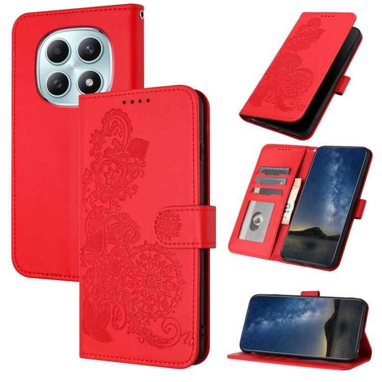 Datura Flower Embossed Flip Leather Phone Case, For Redmi Note 15 4G Global 164mm, For Redmi K90 / Xiaomi Poco F8 Pro 5G, For Redmi 15 5G Global / 15 4G SEA 169.5mm