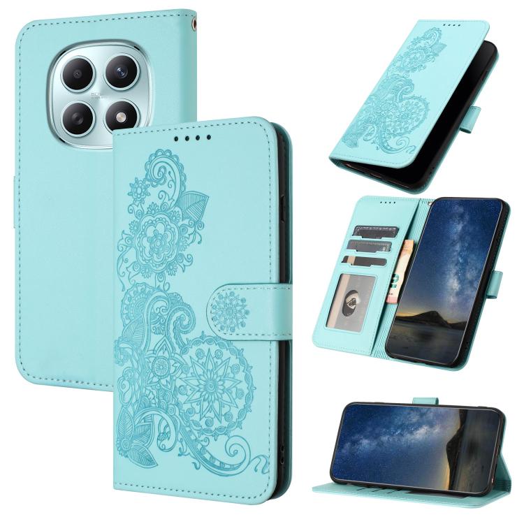 Datura Flower Embossed Flip Leather Phone Case, For Redmi Note 15 4G Global 164mm, For Redmi K90 / Xiaomi Poco F8 Pro 5G, For Redmi 15 5G Global / 15 4G SEA 169.5mm