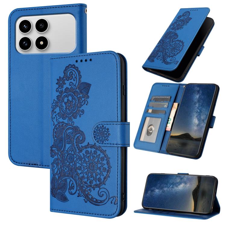 Datura Flower Embossed Flip Leather Phone Case, For Redmi Note 15 4G Global 164mm, For Redmi K90 / Xiaomi Poco F8 Pro 5G, For Redmi 15 5G Global / 15 4G SEA 169.5mm