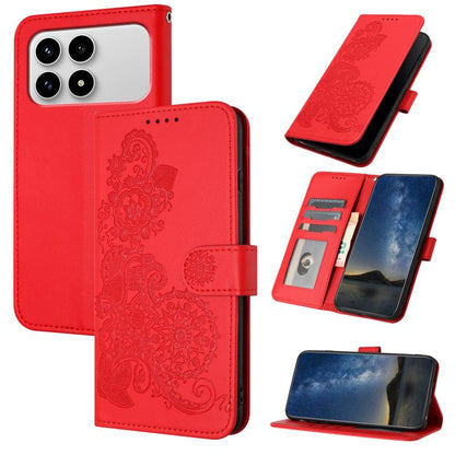 Datura Flower Embossed Flip Leather Phone Case, For Redmi Note 15 4G Global 164mm, For Redmi K90 / Xiaomi Poco F8 Pro 5G, For Redmi 15 5G Global / 15 4G SEA 169.5mm