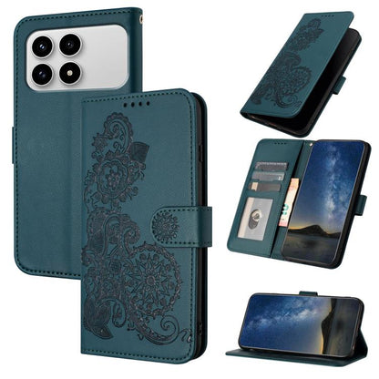 Datura Flower Embossed Flip Leather Phone Case, For Redmi Note 15 4G Global 164mm, For Redmi K90 / Xiaomi Poco F8 Pro 5G, For Redmi 15 5G Global / 15 4G SEA 169.5mm