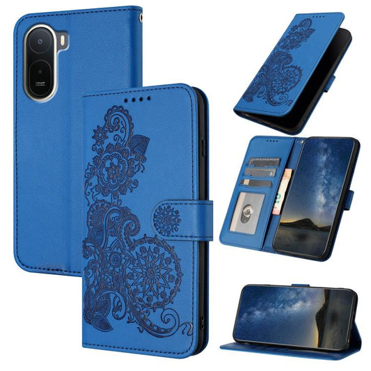 Datura Flower Embossed Flip Leather Phone Case, For Redmi A7 Pro 171mm / Poco C85x 5G, For Redmi Turbo 5 Max / Poco X8 Pro Max, For Redmi Turbo 5 5G / Poco X8 Pro 5G