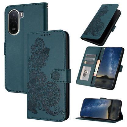 Datura Flower Embossed Flip Leather Phone Case, For Redmi A7 Pro 171mm / Poco C85x 5G, For Redmi Turbo 5 Max / Poco X8 Pro Max, For Redmi Turbo 5 5G / Poco X8 Pro 5G