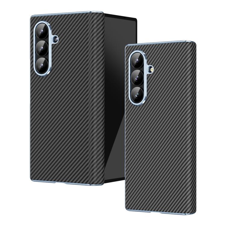 Electroplated Carbon Fiber Pattern Folding Phone Case with Hinge, For Galaxy Z Fold8 Ultra 5G, For Galaxy Z Fold6 5G, For Galaxy Z Fold5 5G