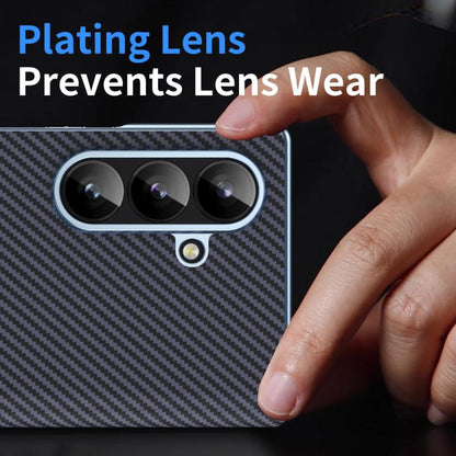 Electroplated Carbon Fiber Pattern Folding Phone Case with Hinge, For Galaxy Z Fold8 Ultra 5G, For Galaxy Z Fold6 5G, For Galaxy Z Fold5 5G