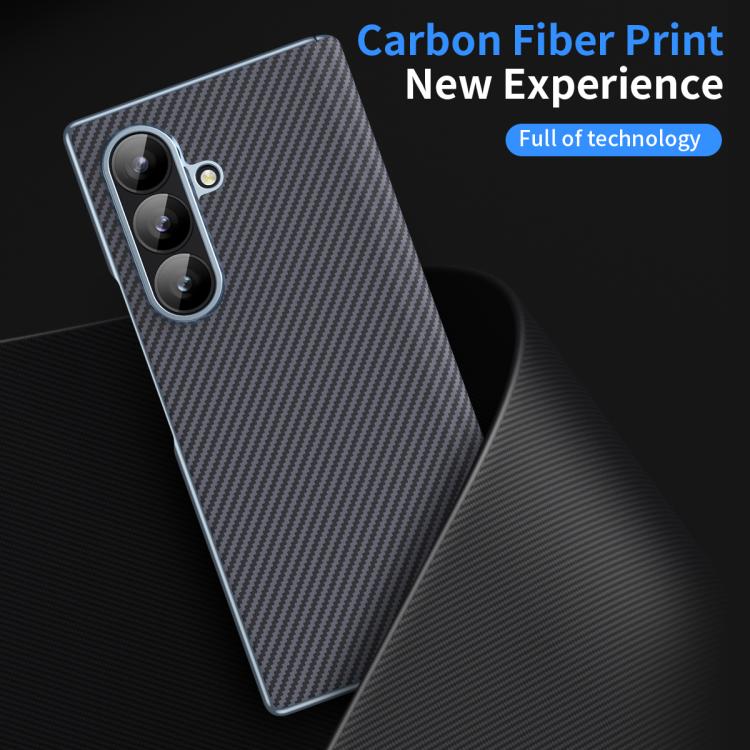 Electroplated Carbon Fiber Pattern Folding Phone Case with Hinge, For Galaxy Z Fold8 Ultra 5G, For Galaxy Z Fold6 5G, For Galaxy Z Fold5 5G