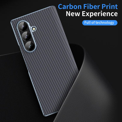 Electroplated Carbon Fiber Pattern Folding Phone Case with Hinge, For Galaxy Z Fold8 Ultra 5G, For Galaxy Z Fold6 5G, For Galaxy Z Fold5 5G