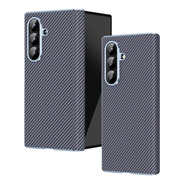 Electroplated Carbon Fiber Pattern Folding Phone Case with Hinge, For Galaxy Z Fold8 Ultra 5G, For Galaxy Z Fold6 5G, For Galaxy Z Fold5 5G