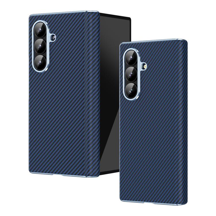 Electroplated Carbon Fiber Pattern Folding Phone Case with Hinge, For Galaxy Z Fold8 Ultra 5G, For Galaxy Z Fold6 5G, For Galaxy Z Fold5 5G