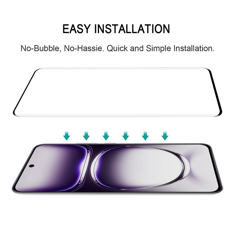 Edge Glue 9H HD 3D Curved Edge Tempered Glass Film, For OPPO Reno12 Pro Global, For OPPO Reno12 Global