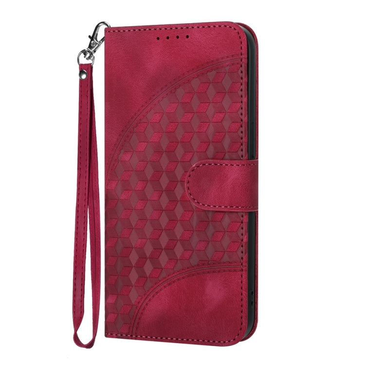 YX0060 Elephant Head Embossed Phone Leather Case with Lanyard