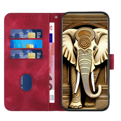 YX0060 Elephant Head Embossed Phone Leather Case with Lanyard