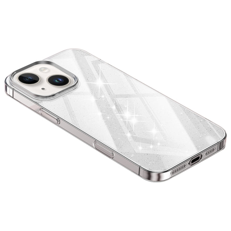 Electroplated PC Hybrid Glitter Glass Phone Case, For iPhone 13