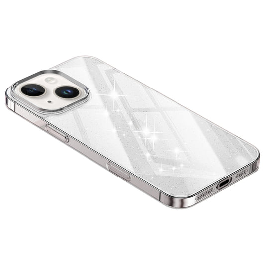 Electroplated PC Hybrid Glitter Glass Phone Case, For iPhone 13