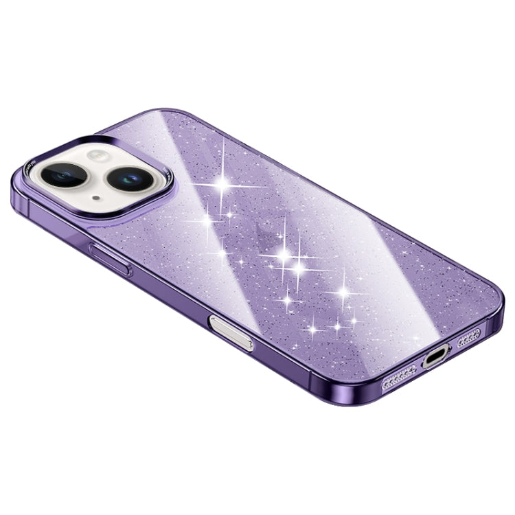 Electroplated PC Hybrid Glitter Glass Phone Case, For iPhone 13