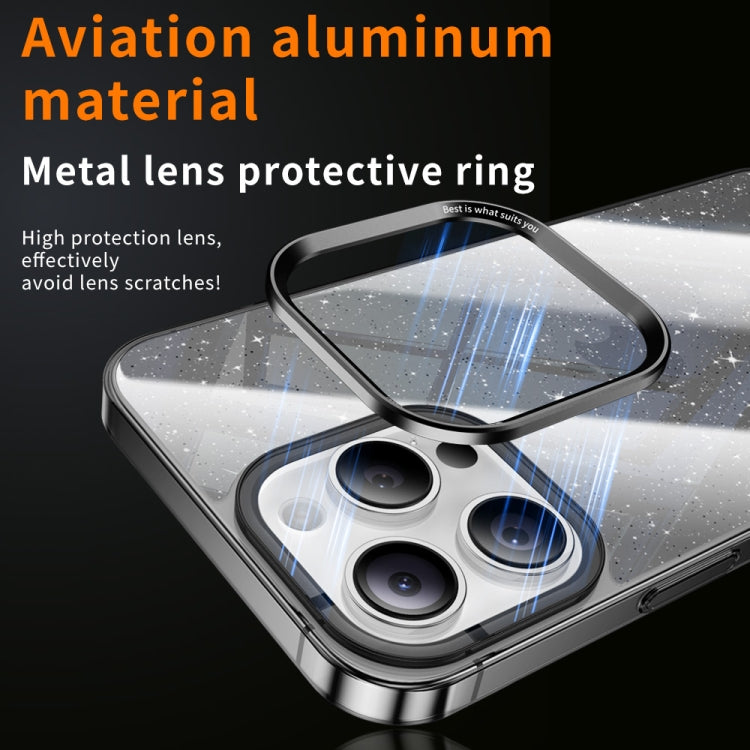 Electroplated PC Hybrid Glitter Glass Phone Case, For iPhone 13