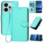 YX0070 Carbon Fiber Buckle Leather Phone Case with Lanyard, For Redmi Note 14 Pro 5G, For Redmi 13 4G, For Redmi Turbo 3 / Poco F6