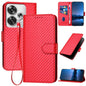 YX0070 Carbon Fiber Buckle Leather Phone Case with Lanyard, For Redmi Note 14 Pro 5G, For Redmi 13 4G, For Redmi Turbo 3 / Poco F6