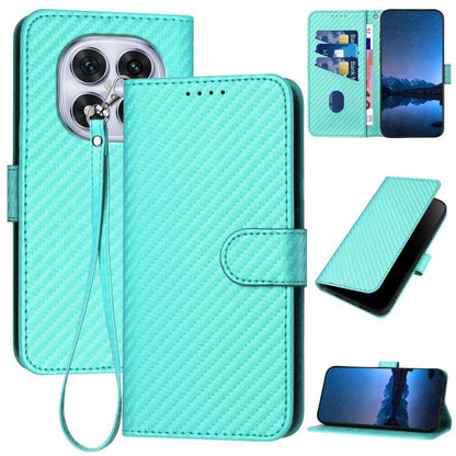 YX0070 Carbon Fiber Buckle Leather Phone Case with Lanyard, For Redmi Note 14 4G 164.84mm, For Redmi Turbo 4 / Poco X7 Pro, For Redmi Note 14 Pro 4G