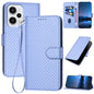 YX0070 Carbon Fiber Buckle Leather Phone Case with Lanyard, For Redmi Note 13R Pro / Poco X6 Neo, For Redmi Note 12 Turbo / Poco F5