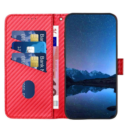 YX0070 Carbon Fiber Buckle Leather Phone Case with Lanyard, For Redmi Note 13R Pro / Poco X6 Neo, For Redmi Note 12 Turbo / Poco F5