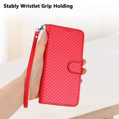 YX0070 Carbon Fiber Buckle Leather Phone Case with Lanyard, For Redmi Note 13R Pro / Poco X6 Neo, For Redmi Note 12 Turbo / Poco F5