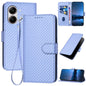 YX0070 Carbon Fiber Buckle Leather Phone Case with Lanyard, For Redmi Note 14 4G 164.84mm, For Redmi Turbo 4 / Poco X7 Pro, For Redmi Note 14 Pro 4G