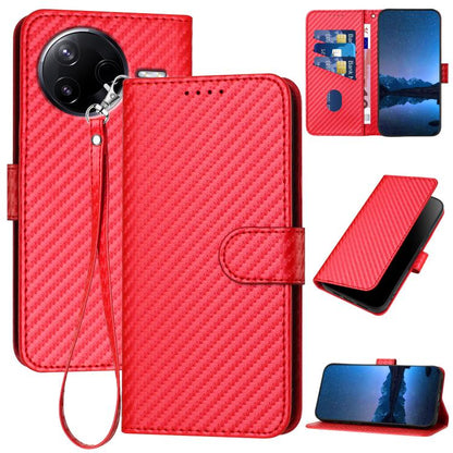 YX0070 Carbon Fiber Buckle Leather Phone Case with Lanyard, For Redmi A5 4G 171.7mm / Poco C71, For Redmi K80 Pro / Poco F7 Ultra, For Redmi K80 / Poco F7 Pro