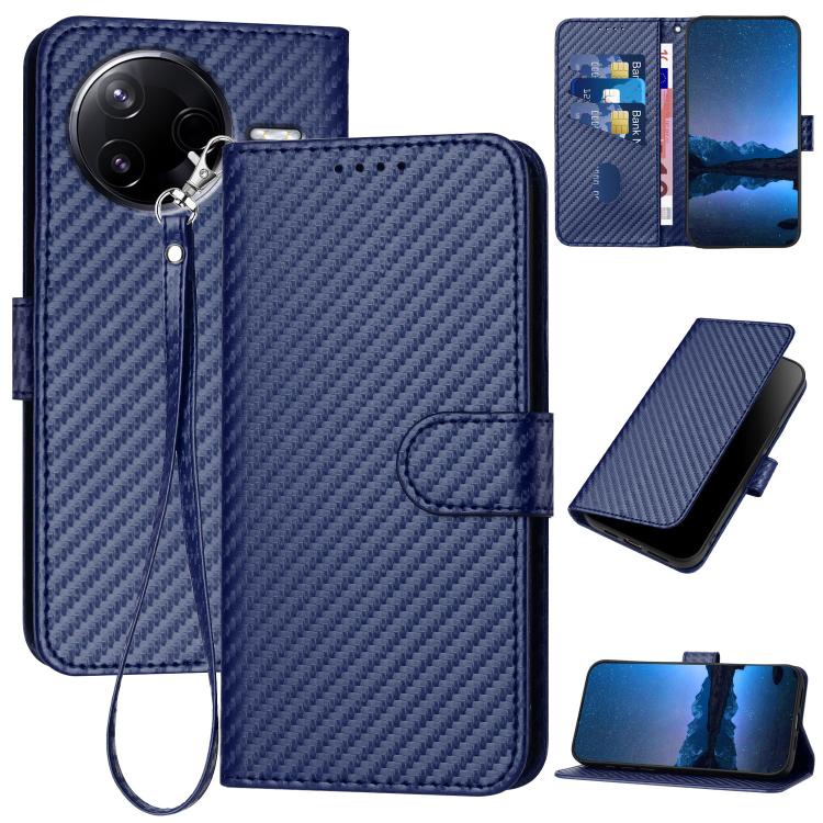 YX0070 Carbon Fiber Buckle Leather Phone Case with Lanyard, For Redmi K80 Pro / Xiaomi Poco F7 Ultra, For Redmi K80 / Xiaomi Poco F7 Pro, For Redmi Note 14 4G 164.84mm