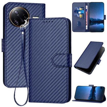 YX0070 Carbon Fiber Buckle Leather Phone Case with Lanyard, For Redmi A5 4G 171.7mm / Poco C71, For Redmi K80 Pro / Poco F7 Ultra, For Redmi K80 / Poco F7 Pro